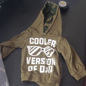 3/6m Kids Olive Green Hoodie - Cooler Version of Dad